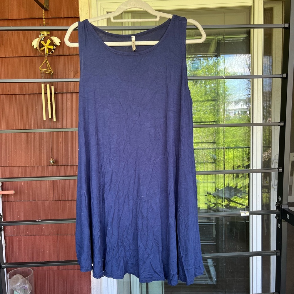 42pops Long Blue Dress